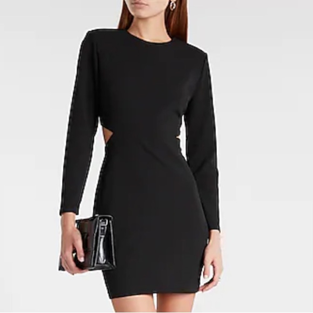 Express black body con dress size S